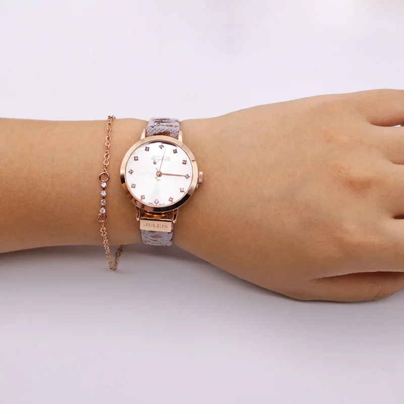 Lady's Women's Watch Japan Quartz Hours Fine Fashion Dress Bracelet Leather Leopard Panther Print Girl Gift Julius No Box | Наручные