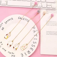 1pc metal bookmark kawaii cat claw metal pendant bookmark for clips bookmark student learning office school supplies stationery