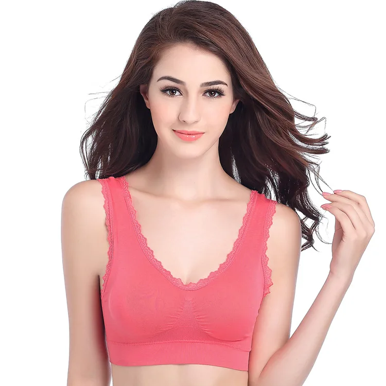 

Sports bra summer ladies lace shoulders beauty back yoga casual pushed up women's underwear running vest Lace Seamless Bra yoga