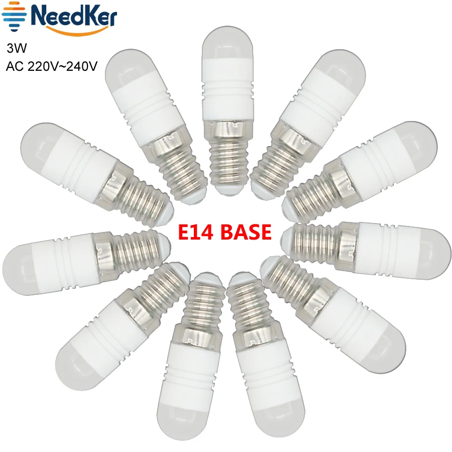 E14 LED Light Bulb 3W AC 220V 230V 240V Lampe LED Ceramic Body Mini Small Screw Bulb Fridge Freezer LED SMD Lamp Spotlight Bulb