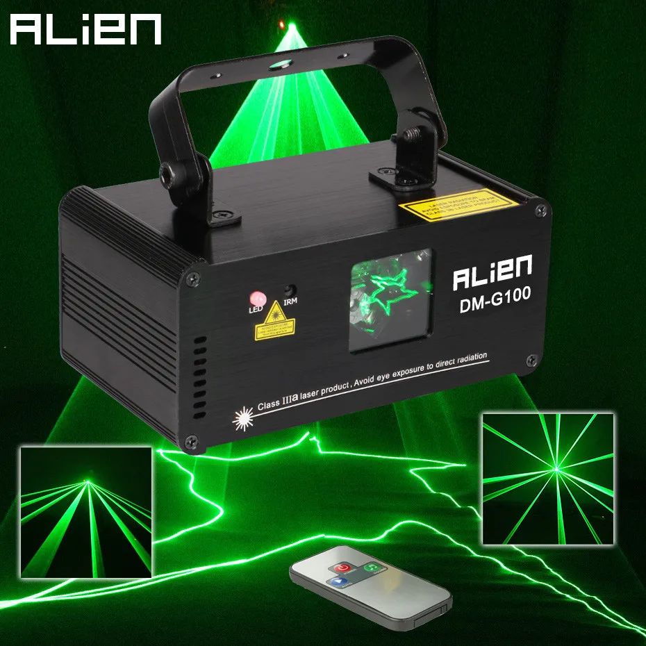 ALIEN DMX 100 мВт зеленый лазерный сценический светильник ing сканер Effcet Рождественский бар Танцевальная вечеринка шоу светильник DJ диско лазерный проектор светильник s