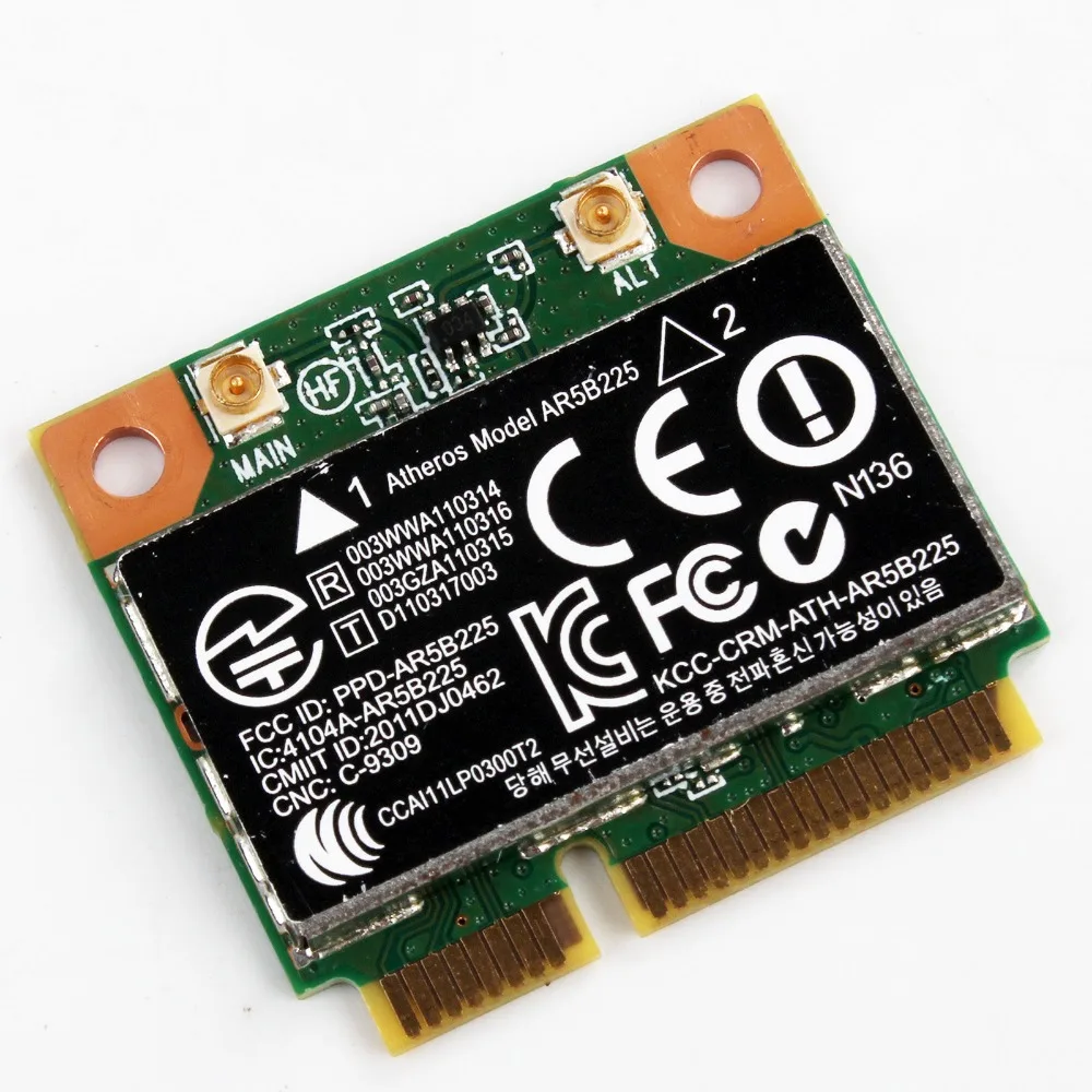 Беспроводная карта адаптера для Atheros AR5B225 WIFI + BT Bluetooth 4 0 300 Мбит/с половинная Mini PCI E