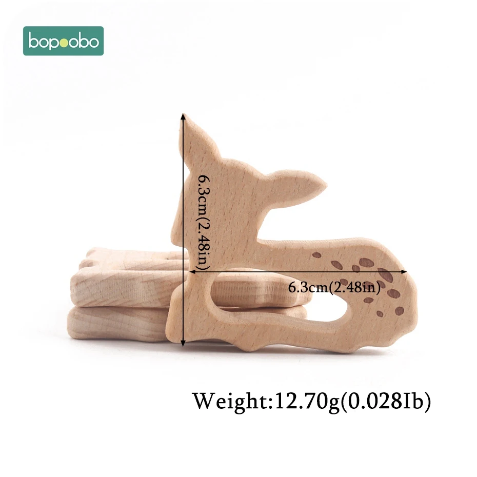 Deer Bopobo 5 шт. деревянные игрушки-Прорезыватели в виде животных крошечные Прорезыватели для новорожденных детские игрушки Аксессуары для игр в спортзале детские игрушки деревянные прорезыватели - Цвет: Deer