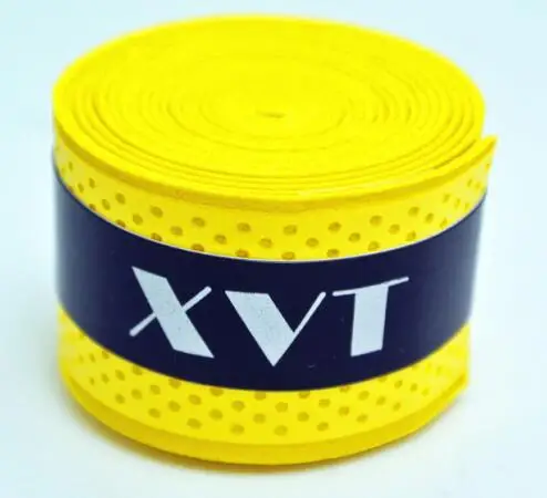 XVT Экологичная лента для бадминтона/настольного тенниса с ручкой для теннисной ракетки/лента для сквоша/лента для удочки 10 шт./лот - Цвет: Yellow