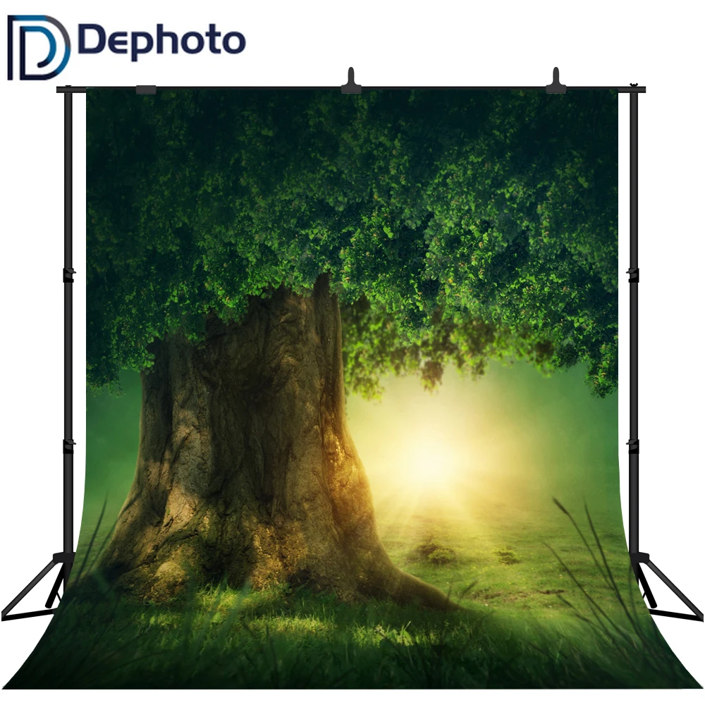 DePhoto весенний фон для фотосъемки сказочное дерево солнце природа Новорожденные
