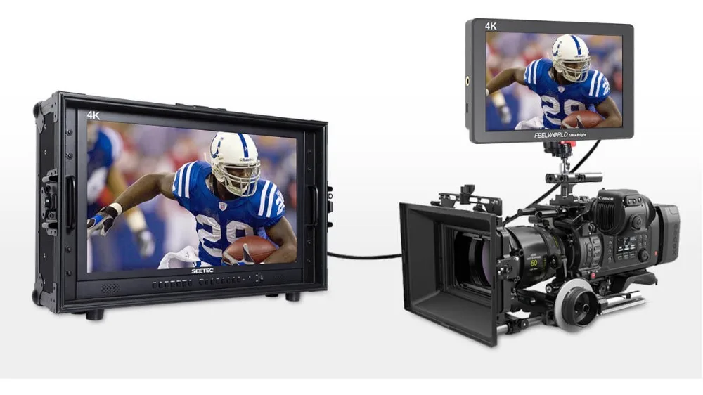 FEELWORLD P7S 7 дюймов 2200nit ультра яркий 3G-SDI на камеру поле DSLR монитор алюминиевый дизайн фокус помощь 4K HDMI DC Выход