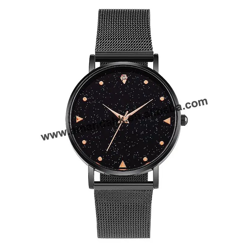 Wholesale Fashion Women's Colorful Rhinestone Watch No Logo Alloy Quartz Wristwatches Glitter Powder 8635 Watches