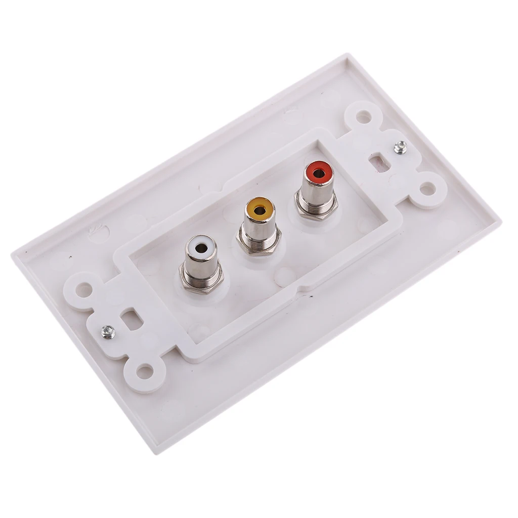 3 RCA видео желтый и красный белый аудио разъем AV настенная пластина украшения