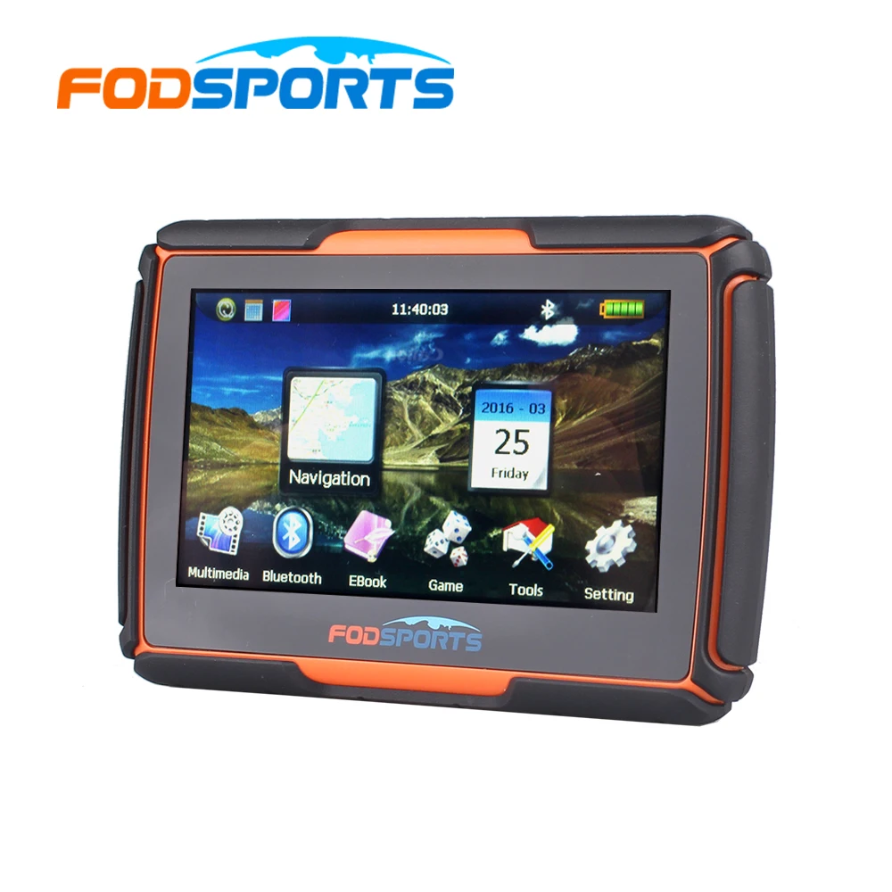 Bluetooth-гарнитура+ Fodsports 4,3 дюймов Moto gps навигатор Водонепроницаемый Bluetooth gps-навигатор для мотоцикла 256 M ram 8 GB Flash