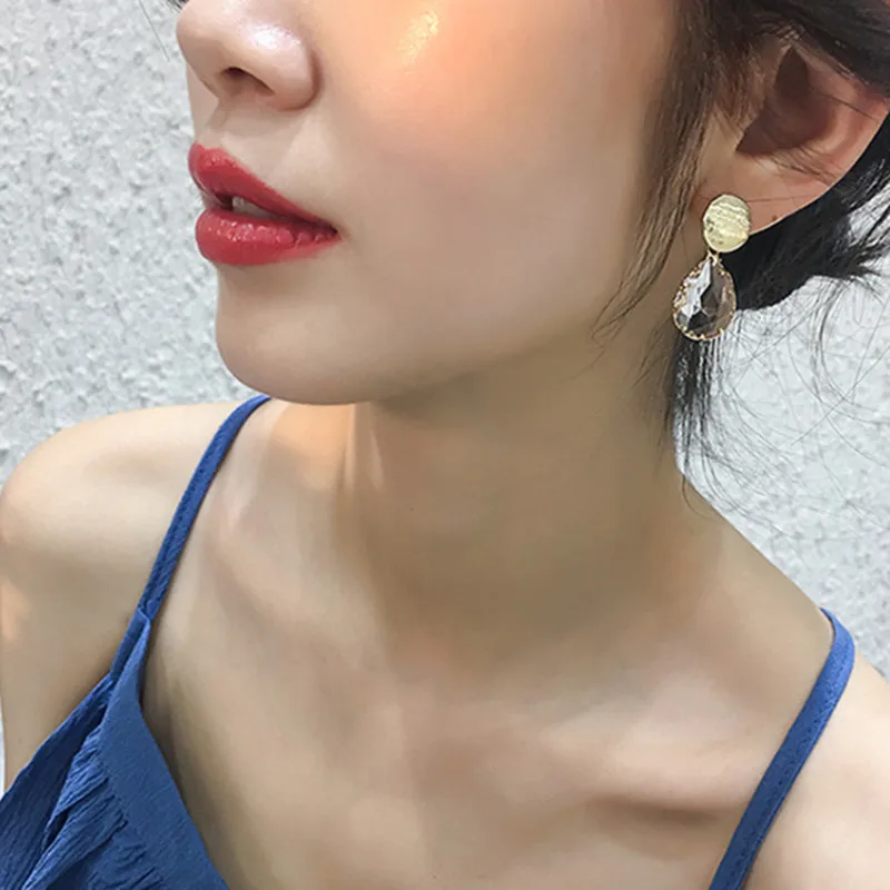FYUAN сплав лист геометрические Висячие серьги для женщин Bijoux Капля воды