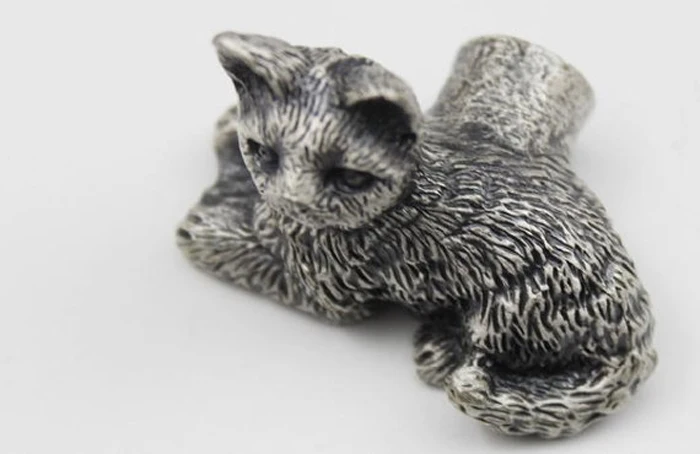 Античное серебро уникальный дизайн кошка комод ручка ящика кухонный шкаф