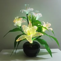 Newest Dynamic Fairy lily Wedding decoration led Lamp Novelty artistic optical fiber flower Christmas New Year party Shop