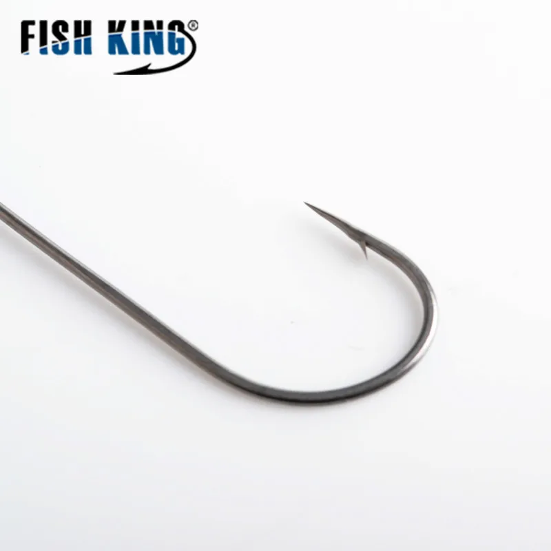FISH KING 10 шт. рыболовный крючок из высокоуглеродистой стали приманка с офсетным