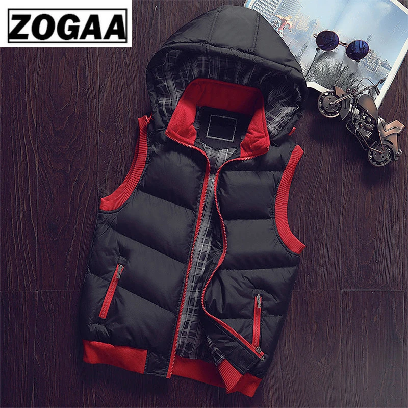 Мужской Хлопковый жилет ZOGAA повседневная приталенная куртка без рукавов с