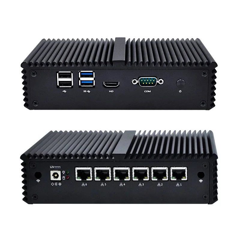 Мини ПК 6th Core i5-6200U/i7-6500U 6 Gigabit NICs COM безвентиляторный поддержка Sophos Untangl Windows 8 брандмауэр маршрутизатор