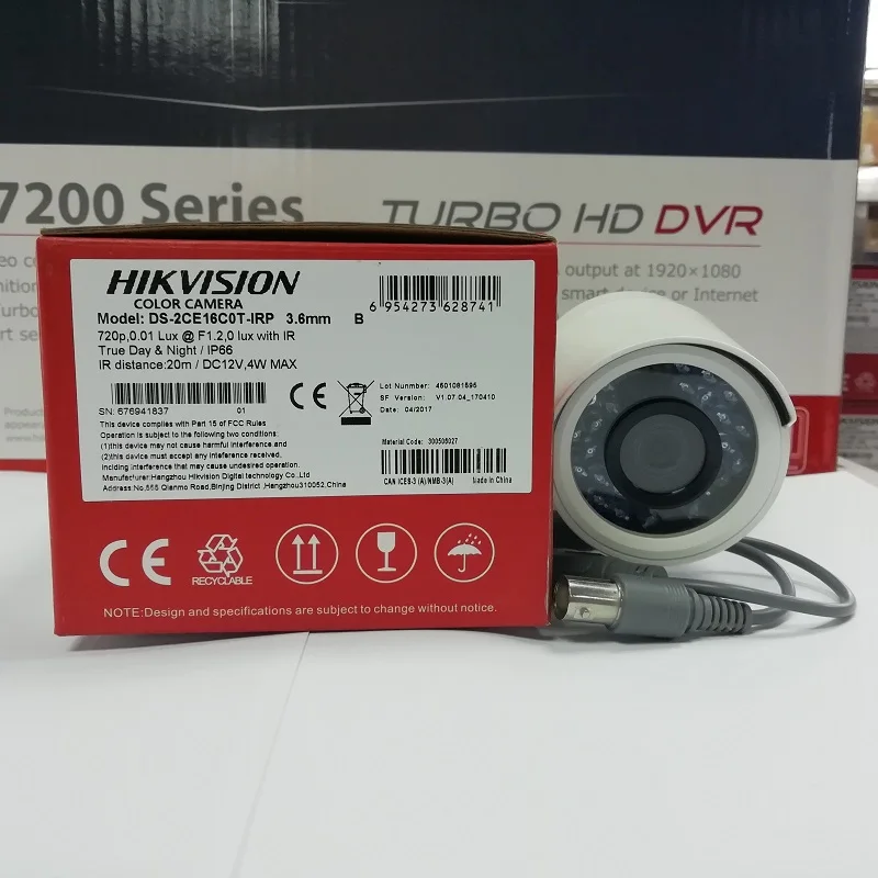 Оригинальная камера HIKVISION английская версия DS-2CE16C0T-IRP 720 P IR Bullet camera 20 м Distance IP66
