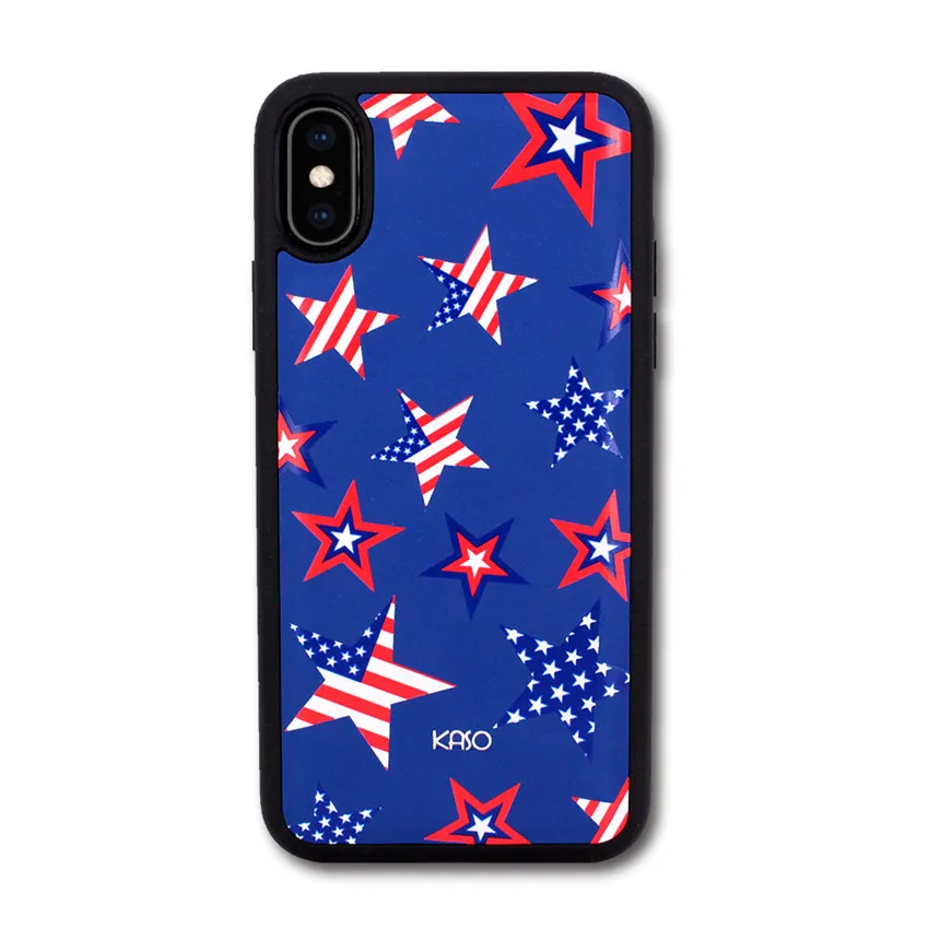 A Модный американский Телефон чехол для iPhone 6 7 8 plus кожаная лампа-рефлектор Звезда Мягкая из ПУ для задней крышки для iPhone X XR Xax чехол - Цвет: A