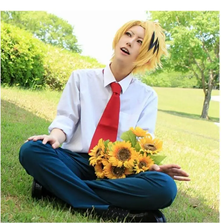 Новинка высокое качество Kaminari Denki парик для косплея My Hero Academy Play костюм на