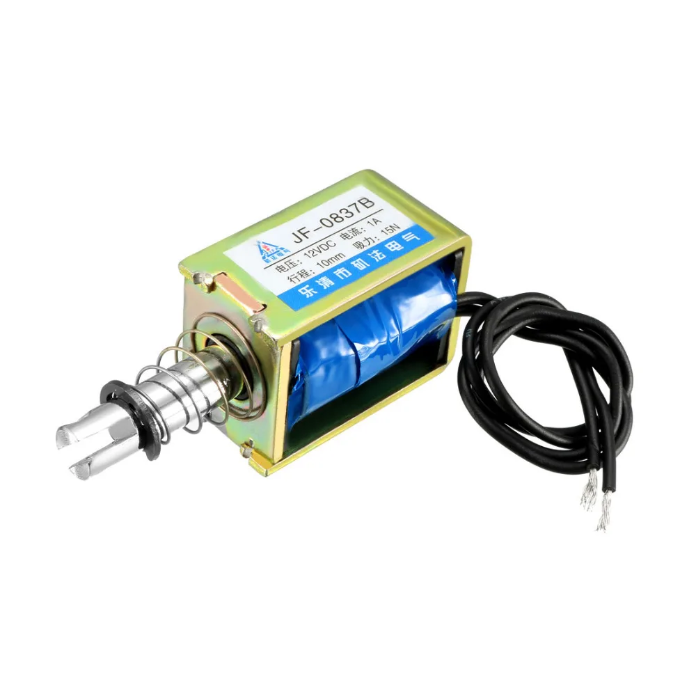 Uxcell 400mA/1A DC 12V Электромагнит 15/25N 10 мм Push Pull Тип открытой рамки линейный движения Электромагнит 1 шт