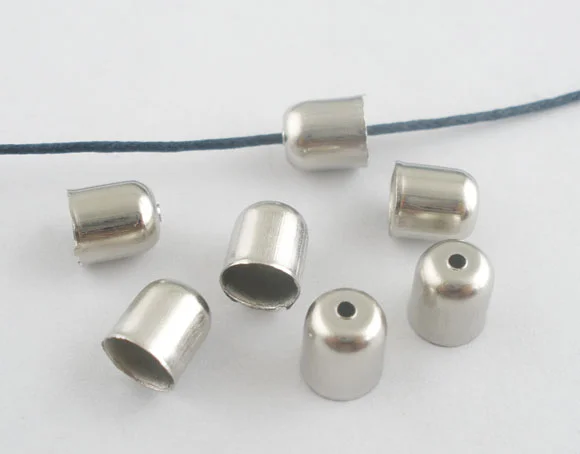 DoreenBeads 100 шт серебряного цвета тупые ожерелья концевые наконечники для шариков 8x7