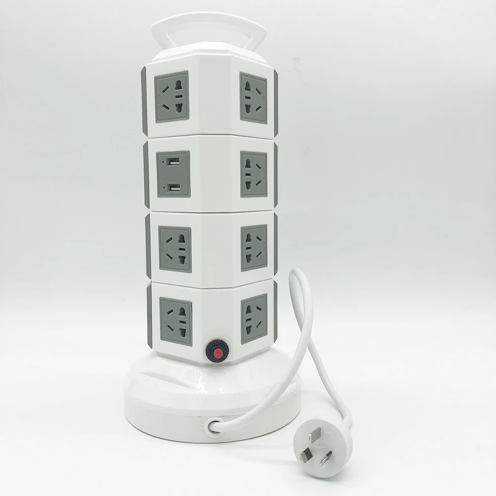 Башня USB power Strip вертикальные мульти розетки 15 AC AU розетка USB розетка с 2 портами usb с 2 m/6.5Ft Удлинительный шнур