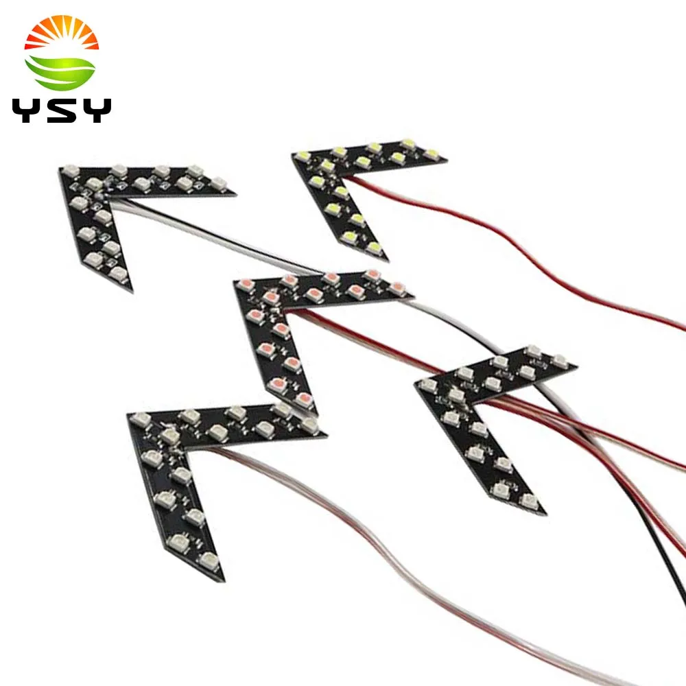 YSY 200 шт. автомобильный Стайлинг 14SMD Светодиодная панель со стрелкой желтый