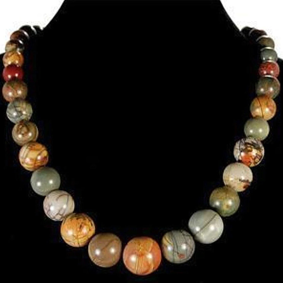 

Цепочка женская из натурального камня Пикассо, 6-14 мм, 18 дюймов, MY4160