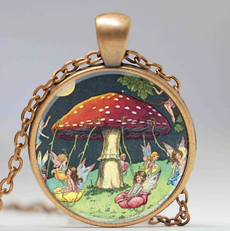 Бесплатная доставка кулон в виде гриба ожерелье гриб стеклянный купол