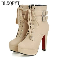 blxqpyt big size 33 47 short boots shoes woman mujer fashion ankle boots sexy high heels spring autumn winter women shoes x 2