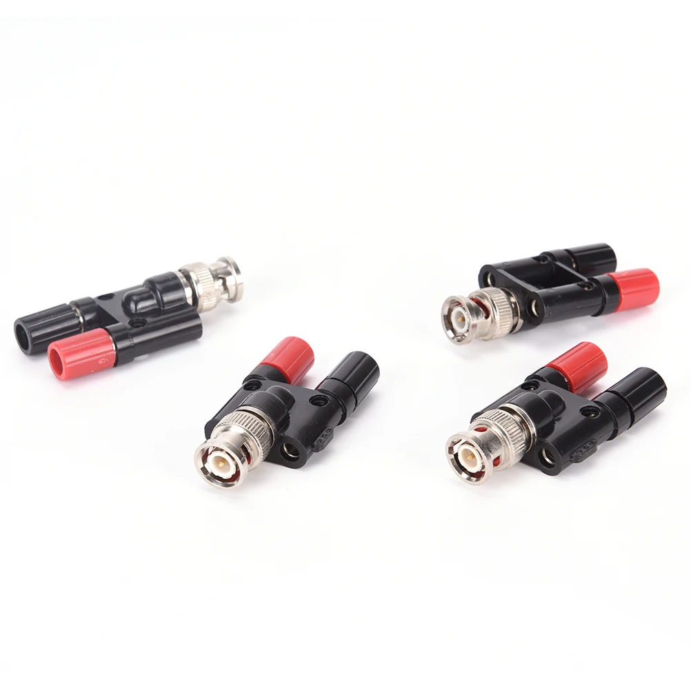 black & red BNC Male Terminals 1pc to 4MM Twin Dua Binding Posts Banana Plug Jack Female Coaxial Adapte Connector | Компьютеры и