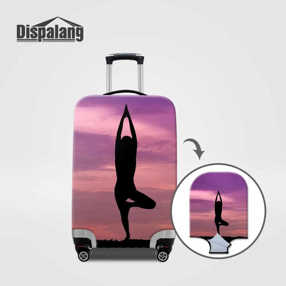 Dispalang Йога шаблон эластичный чемодан Защитные чехлы для 18-32 дюймов багажник женские тележки пыли дождя сумки дорожные аксессуары - Цвет: Цвет: желтый