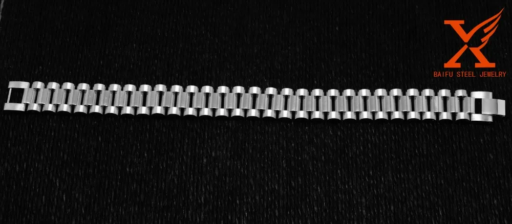 Классический родий 15 мм Нержавеющая сталь серебро Best хип хоп запястье браслет и
