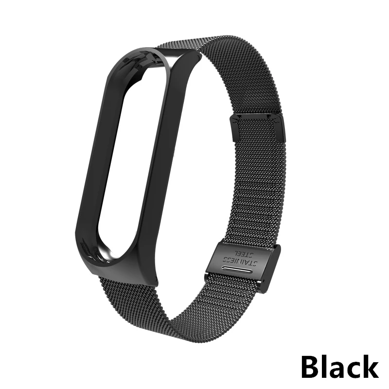Buckle-Black Mi band 4 ремешок для Xiaomi mi band 3 умный браслет металлический браслет из нержавеющей стали ремешок для Xiaomi mi band 4 mi band 3 умный Браслет - Цвет: Buckle-Black