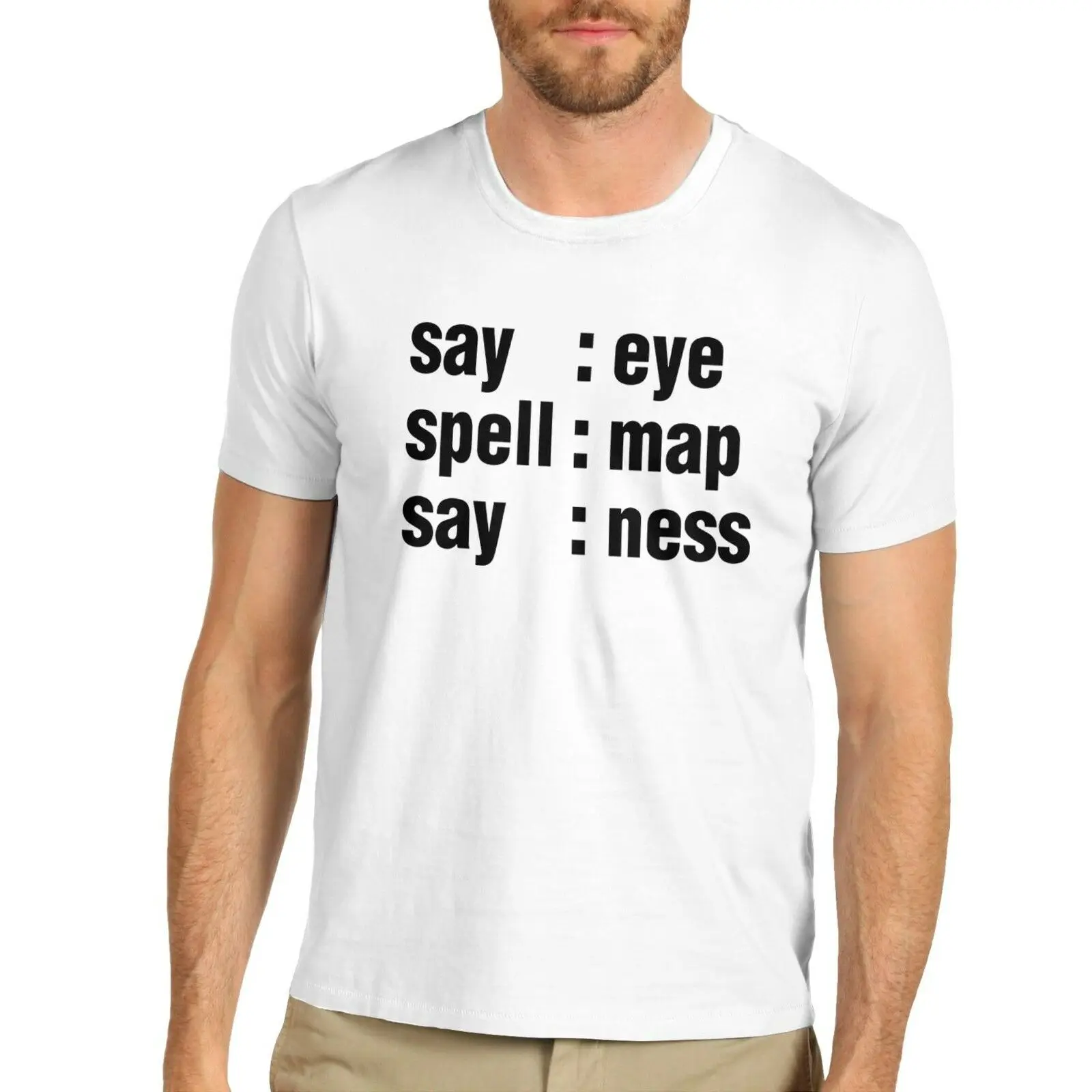 Twisted Envy Мужская футболка Say Eye Spell Maps Ness забавная с коротким рукавом модная