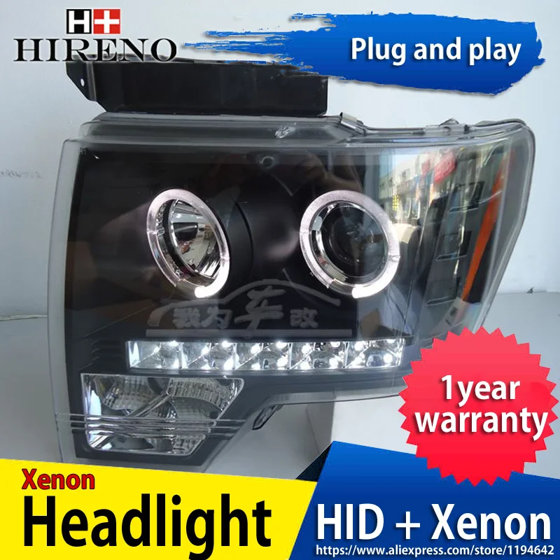 2 шт. фары Hireno для Ford Raptor F150 2011 2014 гг.|led drl|headlight assemblyhid xenon |