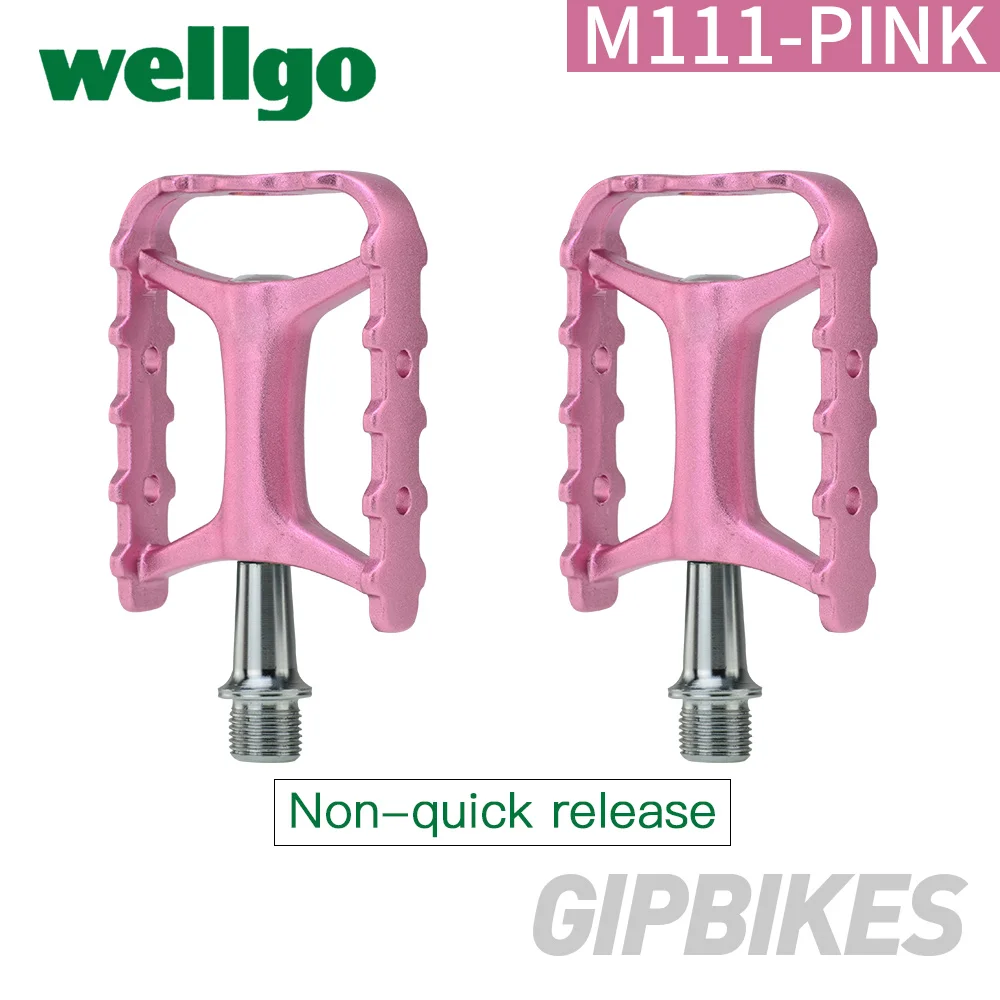 Pink Wellgo M111 быстроразъемные небыстроразъемные велосипедные педали, сверхлегкие педали для шоссейного велосипеда, MTB велосипедные педали с блокировкой на подшипнике - Цвет: Pink