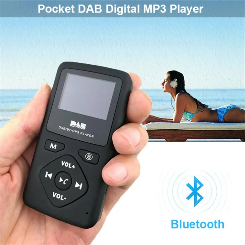 Карманный DAB портативный цифровой радио с Bluetooth MP3-плеер для пеших прогулок бега спорта