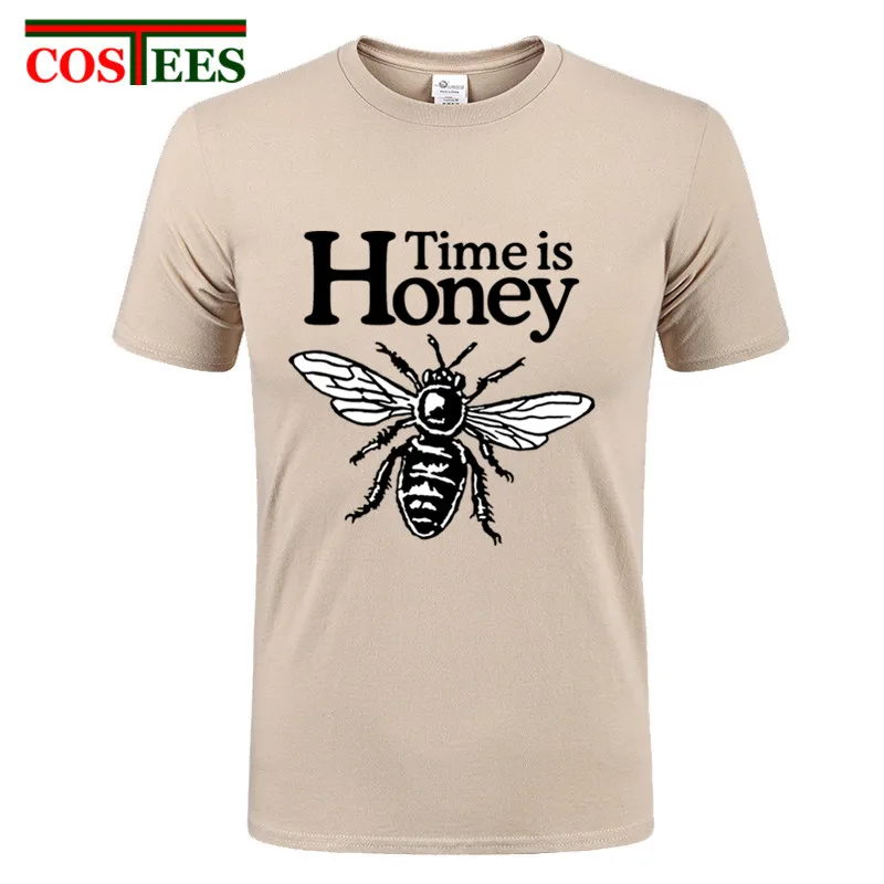 Мужская футболка с милым рисунком из органического хлопка принтом Funky Time is Honey