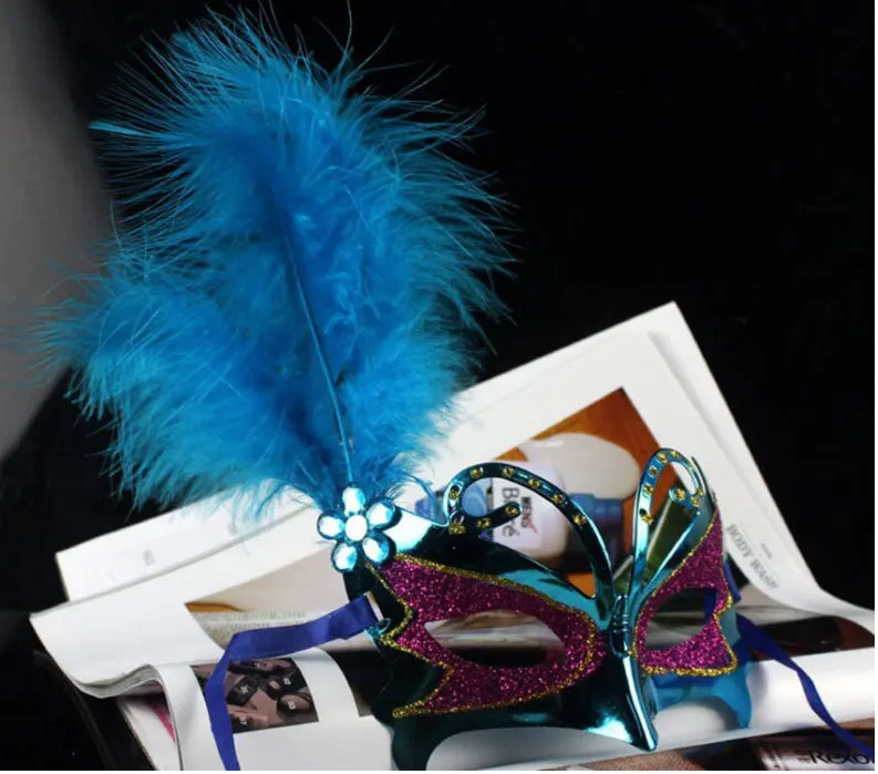 Новые Маски для выступлений на сцене перьевые маски Золотая Бабочка принцесса