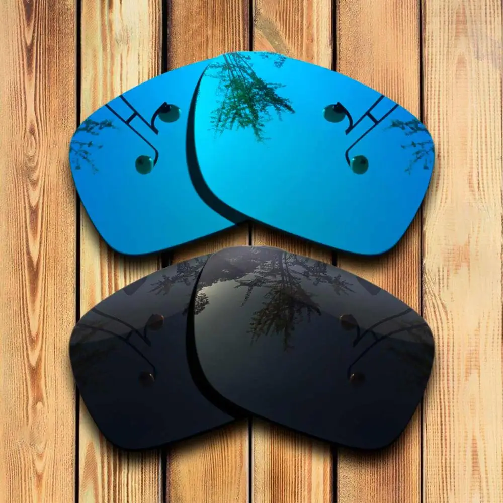 Blue Mirrored -Black 2 пары точно вырезанные поляризованные Сменные линзы для солнцезащитных очков Оукли Холбрук-много цветов - Цвет линз: Blue Mirrored -Black