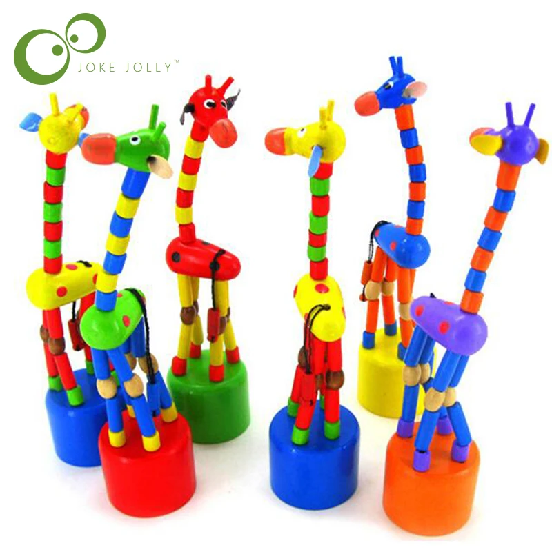 1 шт. деревянный жираф пружинные свисающие маленькие модели животных детские