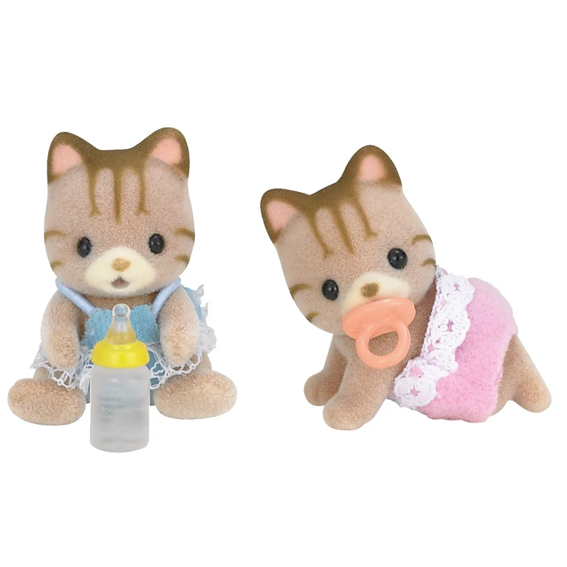 Sylvanian Family пушистый кукольный домик с животными фигура полосатая кошка Детский