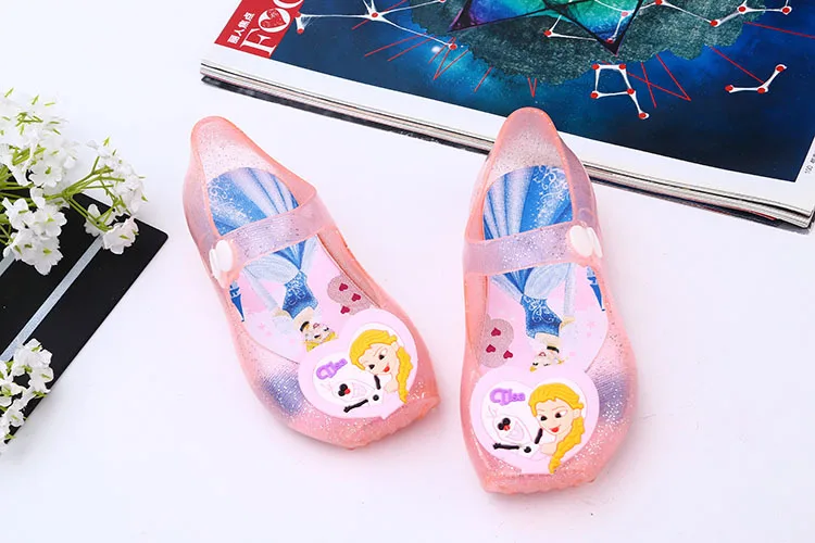 Disney/сандалии с мягкой подошвой для девочек из мультфильма «Холодное сердце»; Новинка года; летние мягкие сандалии принцессы Эльзы и Анны; пляжная обувь
