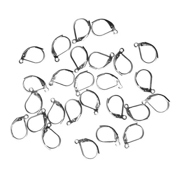 20 шт рычаг назад серьги находки зажим для уха серебро|earring findings|lever back earring findingsback