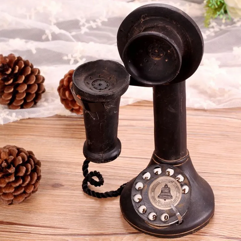

Free Shipping!Europe Style Telephone Model Antique looking Resin Phone Mold Resin Artcraft Coffee Bar decor