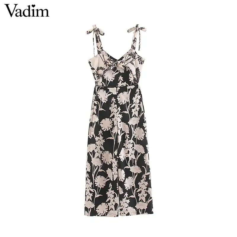 Vadim Женский Стильный комбинезон с цветочным принтом и открытой спиной v образный