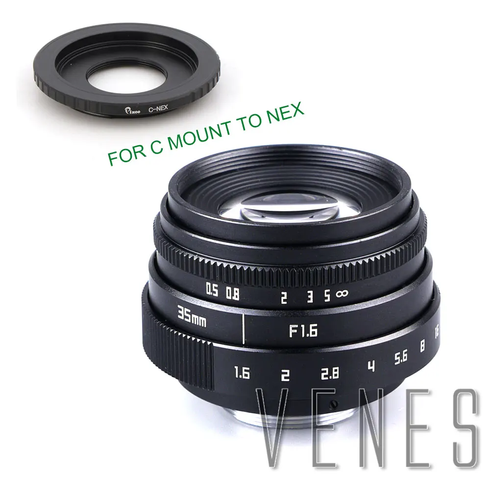 VENES мини-35mm f/1,6 APS-C ТВ объектив+ C Макро Кольцо адаптер для вспышки камеры адаптер объектива для камер Micro 4/3/для Pentax Q OM-DE-M10 II E-M5 IIE-M1 E-M5