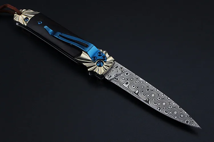 2021 New Free Shipping Swedish Powder Damascus Outdoor Folding Knife Camping Survival Self-defense High Hardness Fruit Knives |