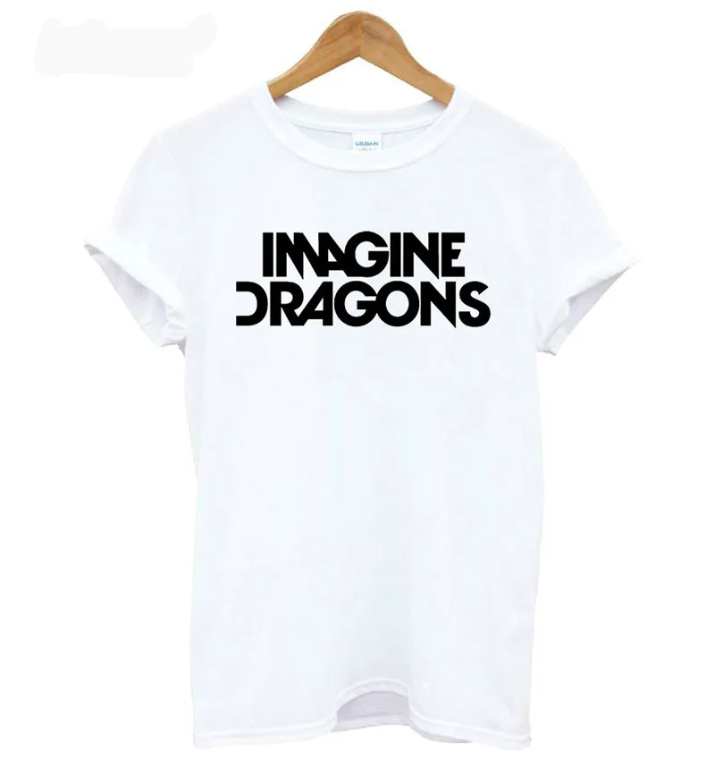 Хип хоп Imagine Dragons с принтом букв футболки для Для женщин мужчин лето Harajuku футболка