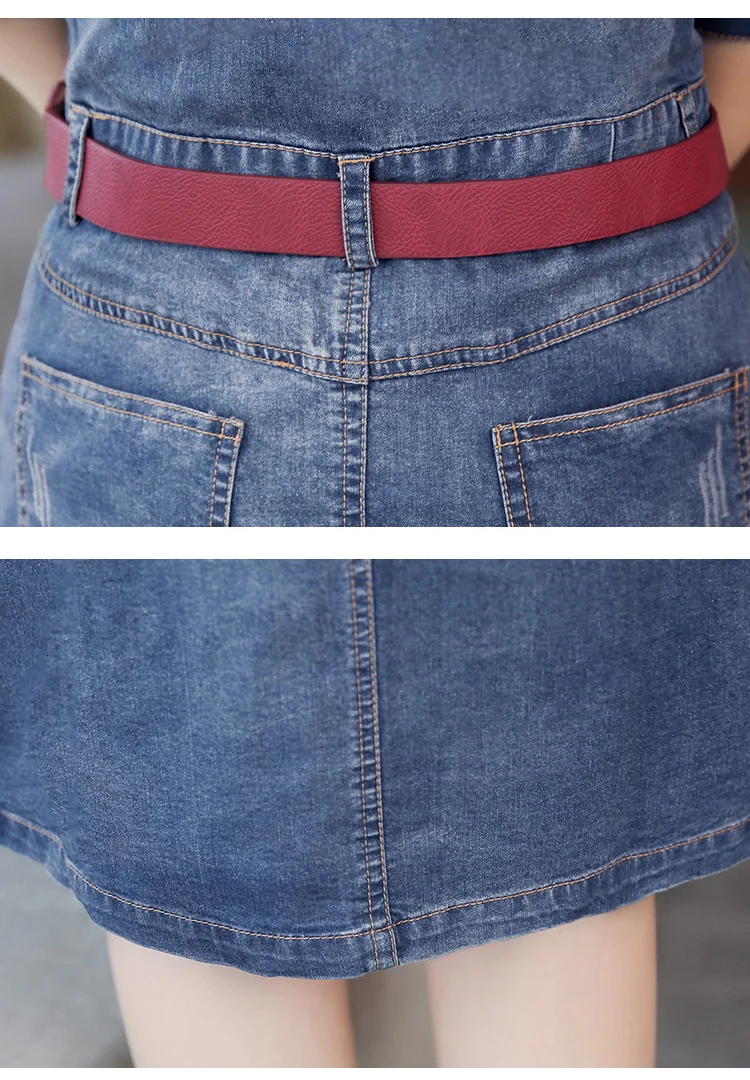 Женское джинсовое платье весна-осень 2018 офисное облегающее большого размера с